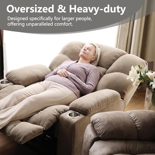 Oversized Power Lift Recliner Chair Brown W716756