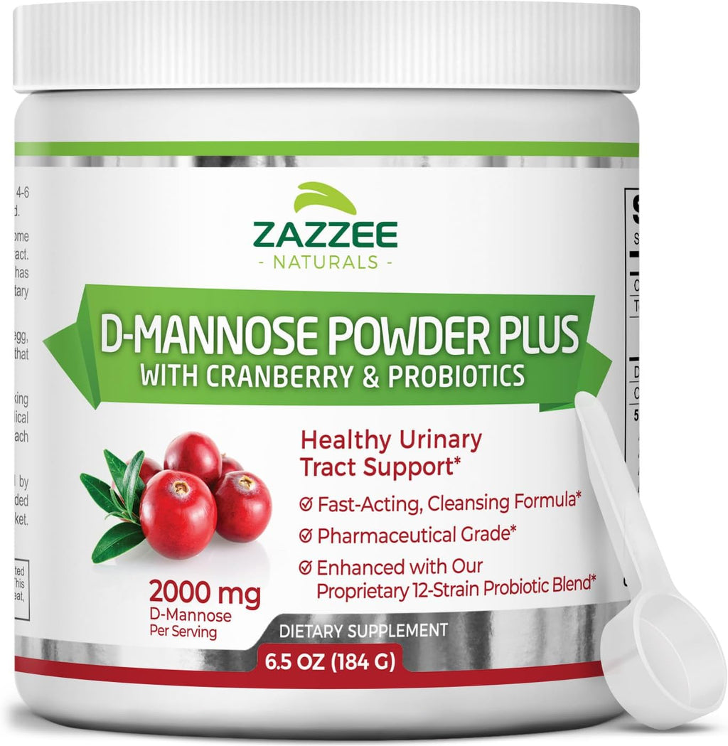 2000 mg D-Mannose Powder Plus with Probiotics and Cranberry Extract, 6.5 Oz, 67 Servings Y67567