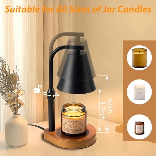 White Adjustable Height Dimmable Candle Warmer Lamp with 2 Bulbs I395693