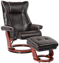 Ruby Red Faux Leather Swivel Recliner Chair with Ottoman R735