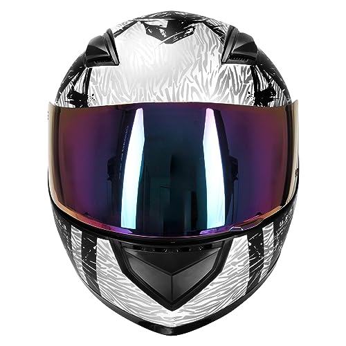 Lightweight Full Face Motorcycle Helmet with Extra Tinted Visor V3501