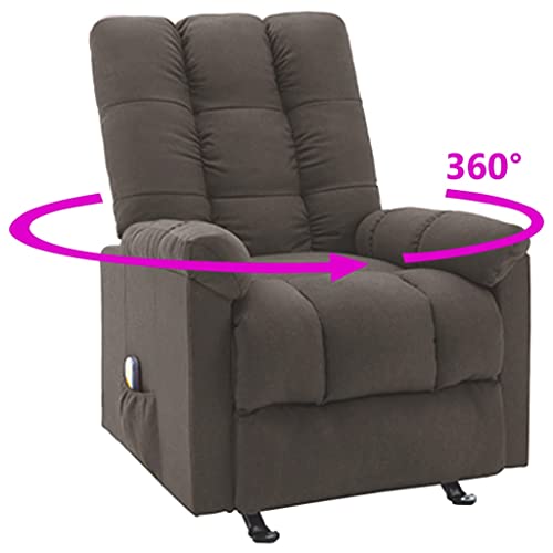 Brown Fabric Reclinable Massage Wingback Chair U898
