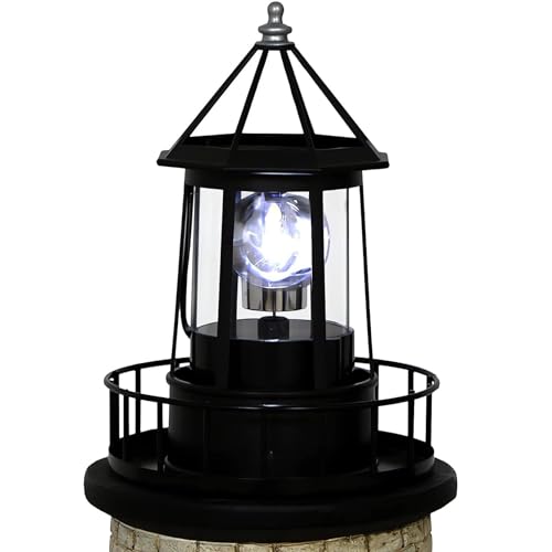 Black IP65 Waterproof Solar Rotating Lighthouse Lamp V1544