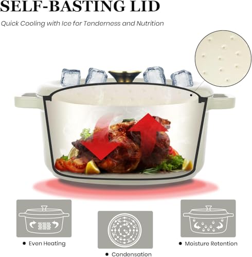 5QT Enameled Cast Iron Dutch Oven with Lid L937