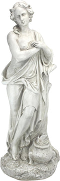 Winter Woman Garden Statue, 12 inches wide, 32 inches tall, Handcast Polyresin, Antique Stone Finish Z485