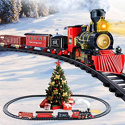 Train Set with Steam, Light and Sounds, Electric Train Toy W16886