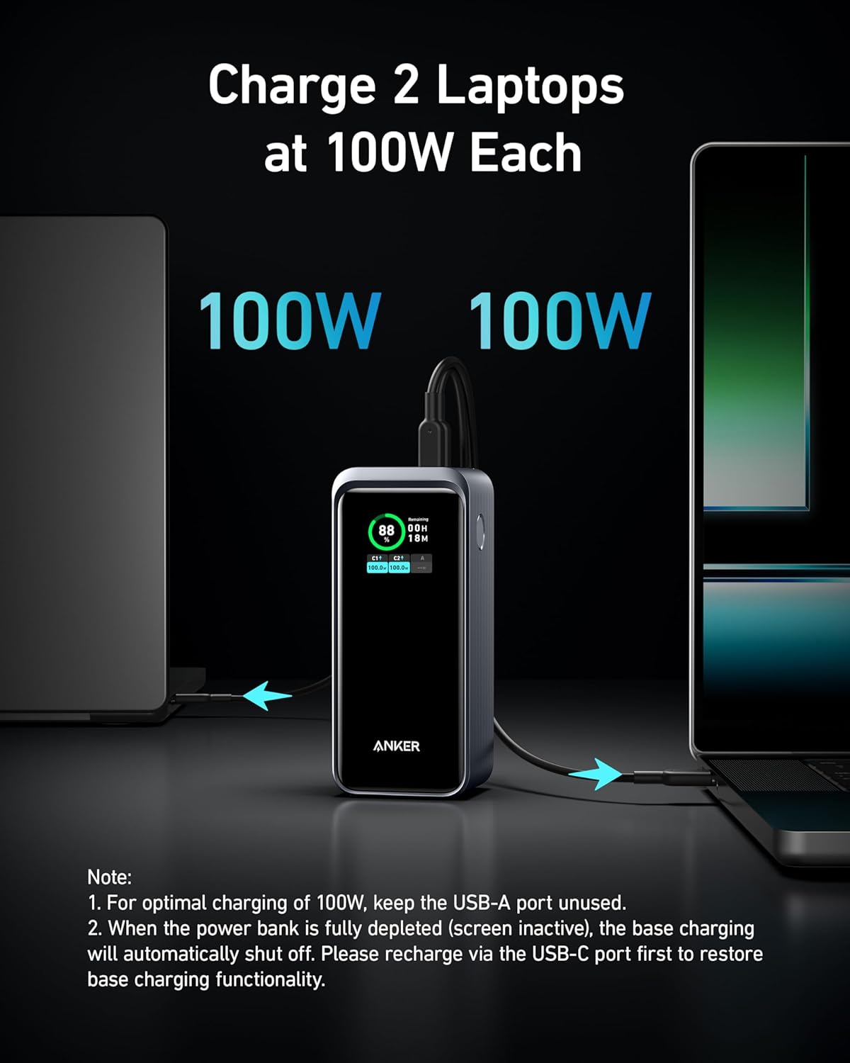 20,000mAh Portable Charger with 200W Output and Built-in USB-C Cable T71189