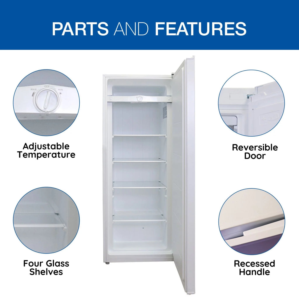 White 7.0 cu ft Upright Freezer D68020