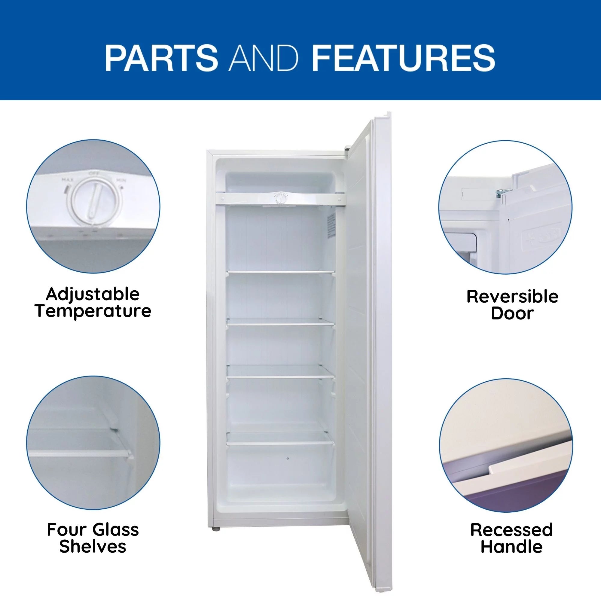 White 7.0 cu ft Upright Freezer D68020
