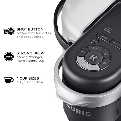 Single-Serve Coffee Maker with Milk Frother, Dark Charcoal V9843