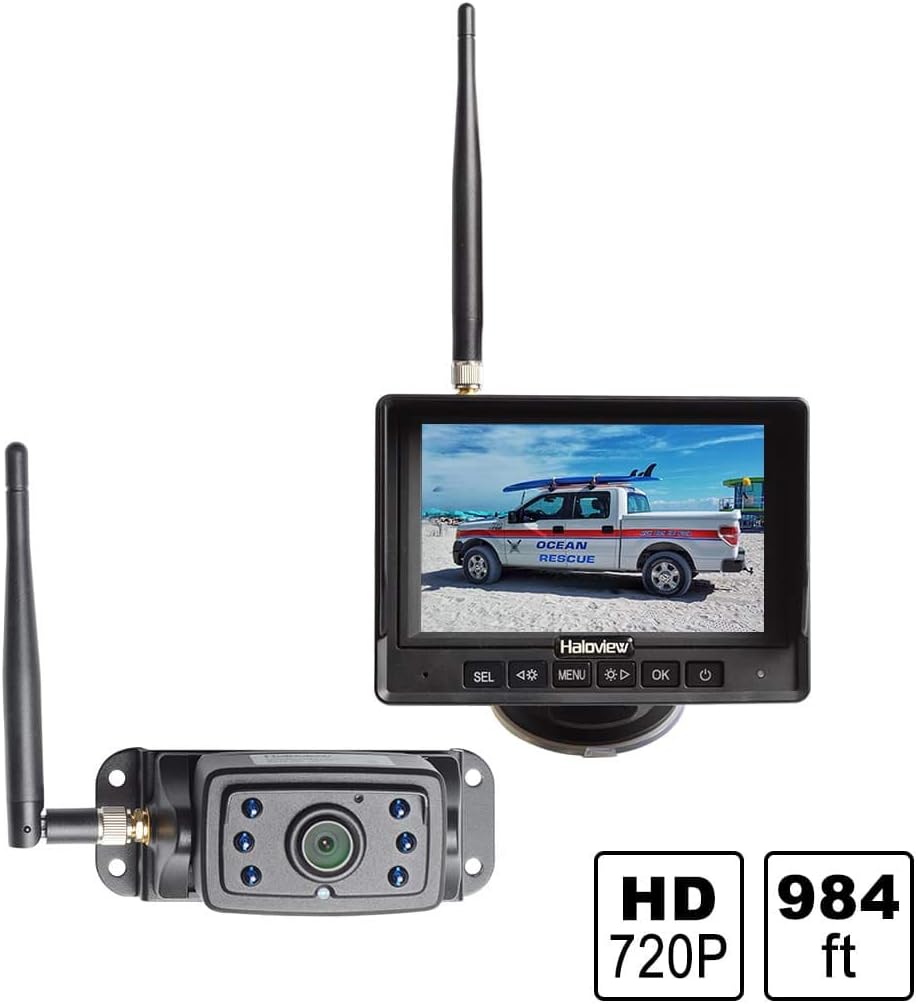 5'' 720P HD Digital Wireless Backup Camera System with IP69K Waterproof Reversing Built in DVR Kit L107