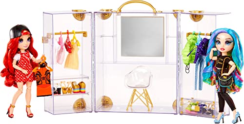 Portable Clear Acrylic Fashion Closet with 31+ Doll Clothing & Accessories U119949