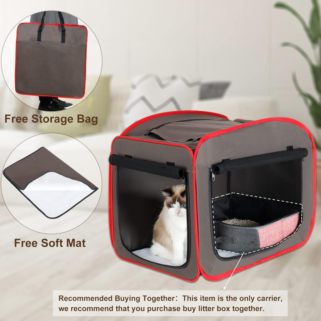 Portable Cat Carrier Collapsible Pet Cage Soft Pop-up Cat Kennel A615420