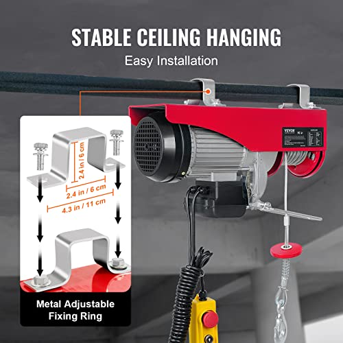2200LBS 110V Electric Hoist with Remote Control E46411