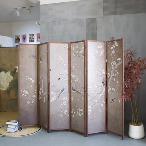 6 Panel Double Faced Room Divider Folding Wall Divider, 67" H x 94.5" W I765