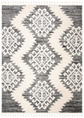 Ivory/Grey 9' x 12' Shag Area Rug U135