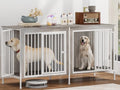 78 Inch Extra Large Double Dog Kennel Furniture with Removable Divider G93482