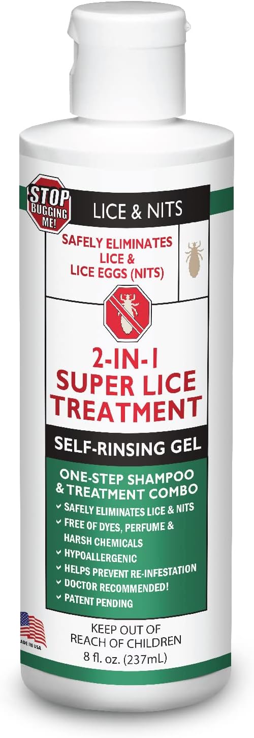 All-Natural 2-in-1 Lice Treatment Gel Shampoo, 8 oz H191281