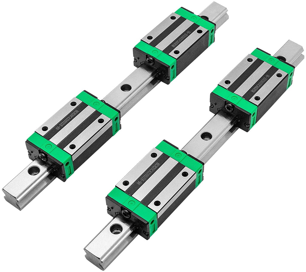 2X Linear Guideway Rail 4X Square Type Carriage Bearing Block Linear Rail Support for 15mm Slotted Bearings Z6524