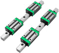 2X Linear Guideway Rail 4X Square Type Carriage Bearing Block Linear Rail Support for 15mm Slotted Bearings Z6524