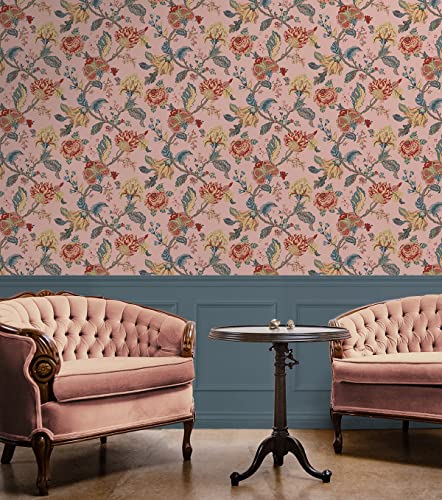 Victorian Jade Floral Peel and Stick Wallpaper U90475