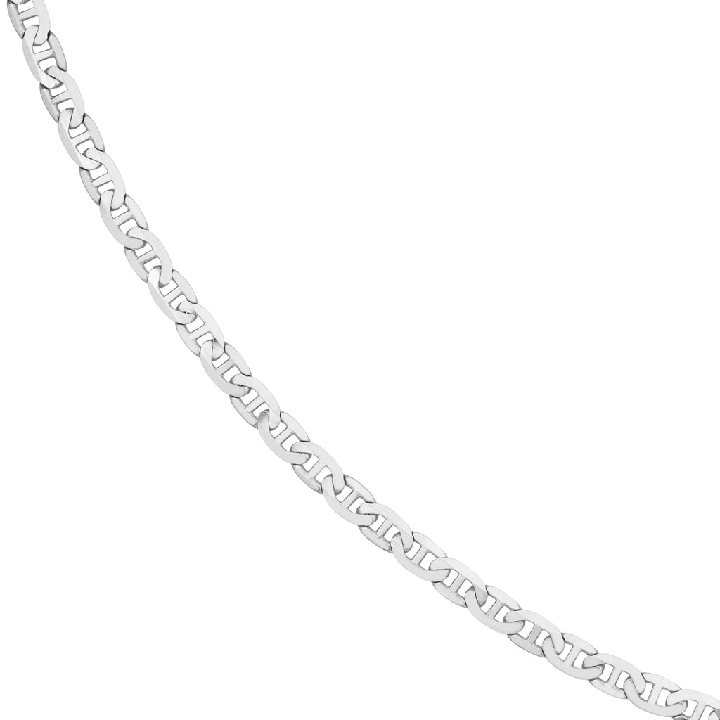 14K White Gold 18" 5.6mm Flat Mariner Chain Necklace A284322