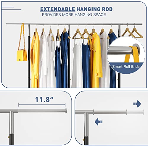 Gold Metal Clothing Rack with Wheels Q8214