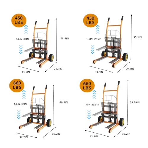 450 lbs Manual Winch Pallet Lift Truck with 36" Max Lift S6872