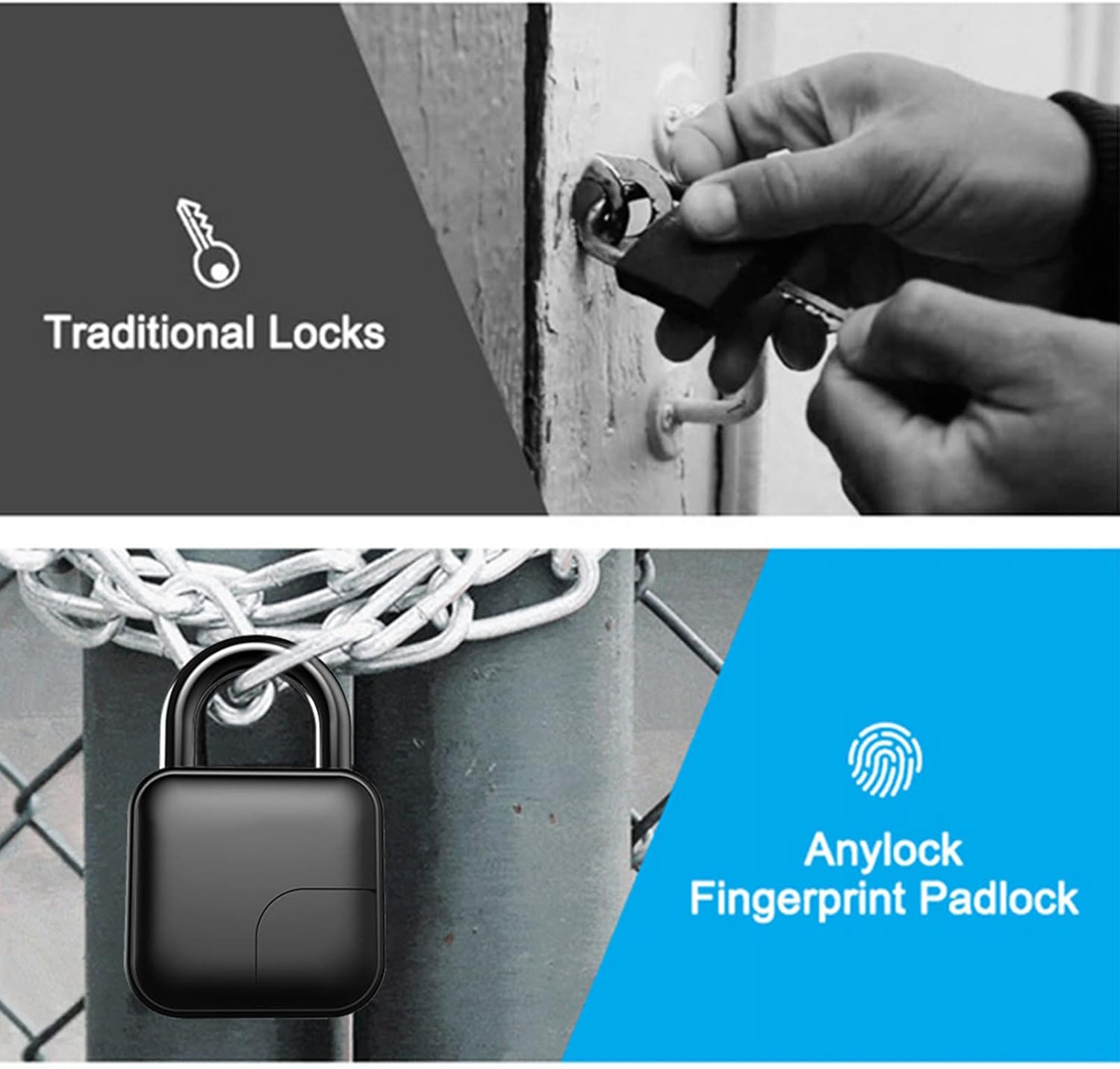 Smart Waterproof Fingerprint Padlock T271