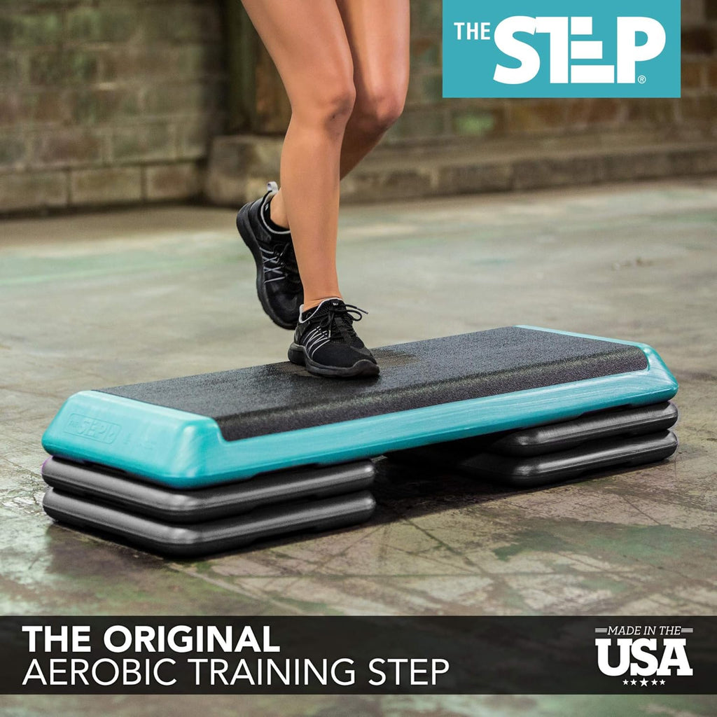 Teal Aerobic Platform with Black Risers X6401
