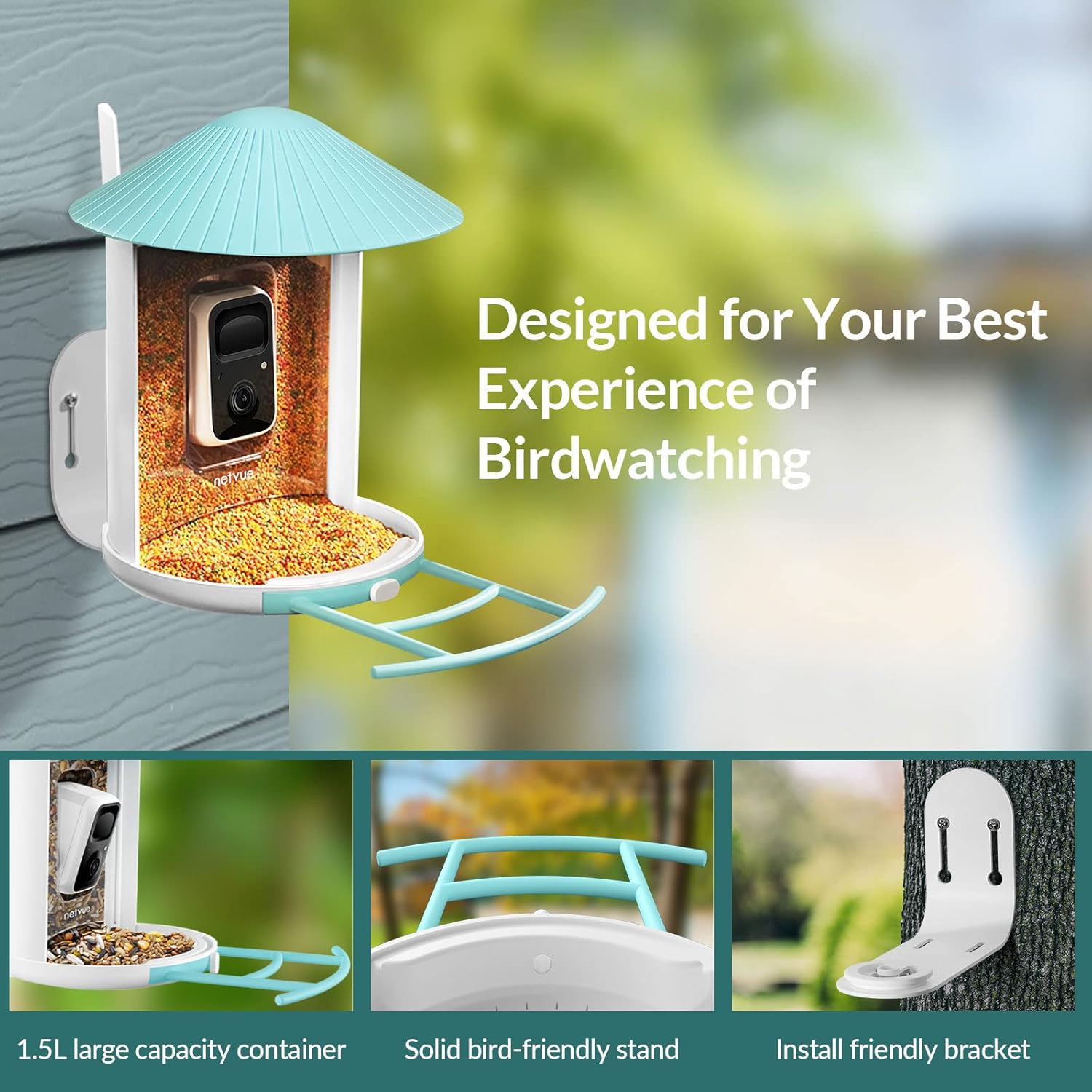 Birdfy Solar Camera with Humming Bird Feeder Extension Perch H286859