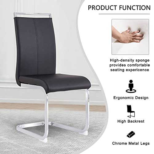 63" Faux Marble Dining Table Set with 6 PU Leather Upholstered Dining Chairs, 7 Piece T5388