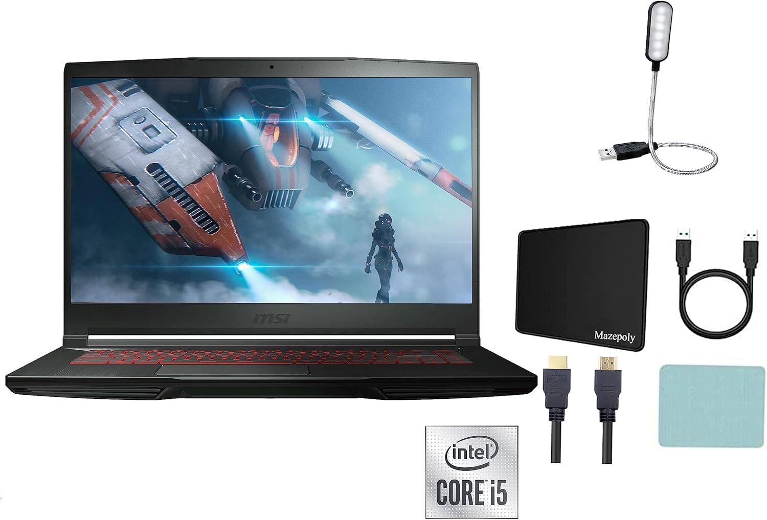 15.6" FHD 144Hz Gaming Laptop, Intel Core i5-11400H, NVIDIA GeForce RTX 3050 4GB, 20GB DDR4 Memory, 512GB NVMe SSD, Black B439