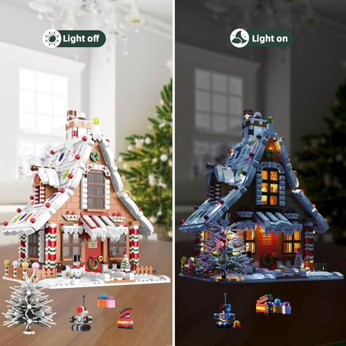 1620 Pieces Gingerbread House Building Set with Led Light W313