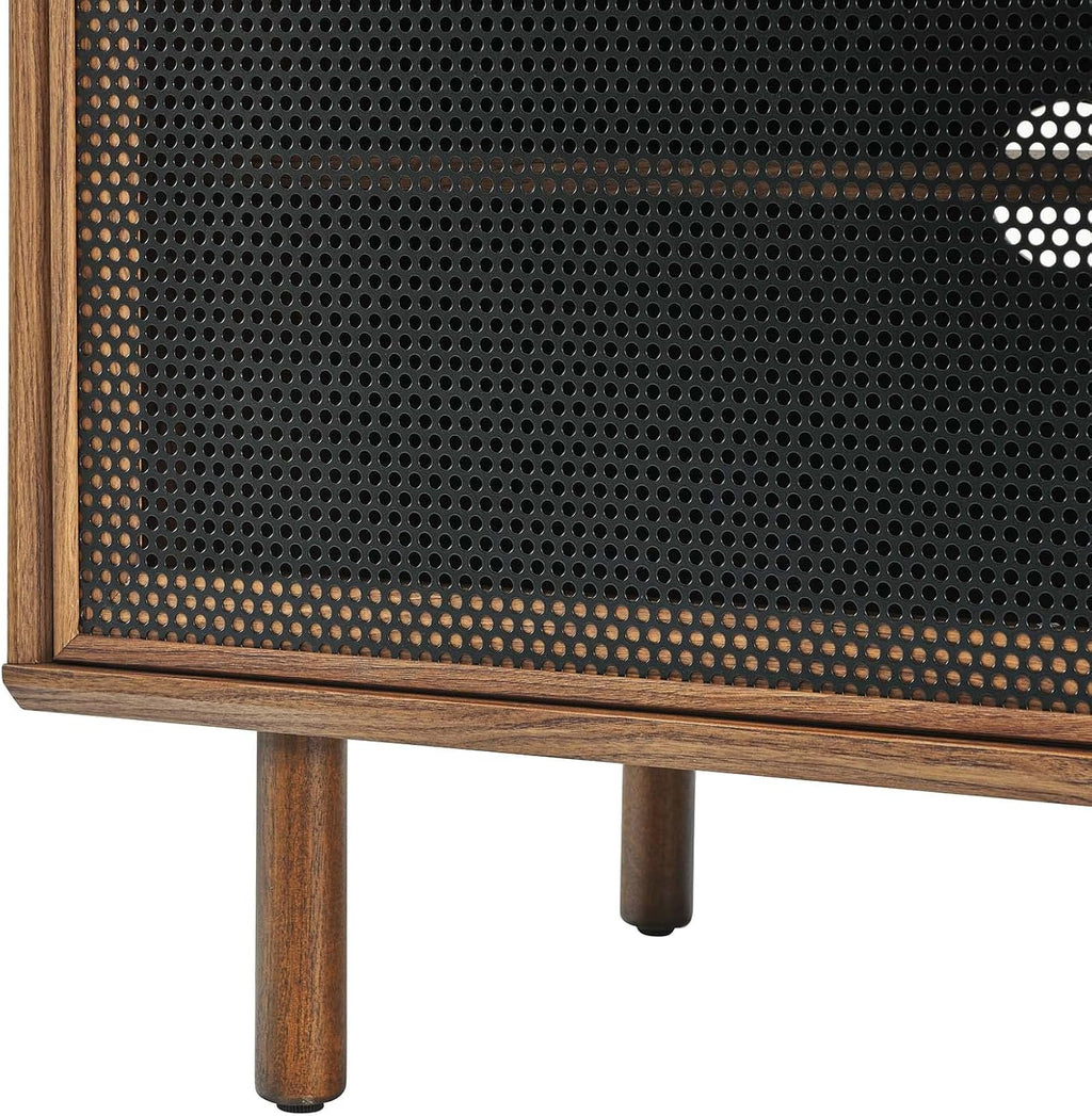 Walnut MDF Particleboard TV and Record Stand U373