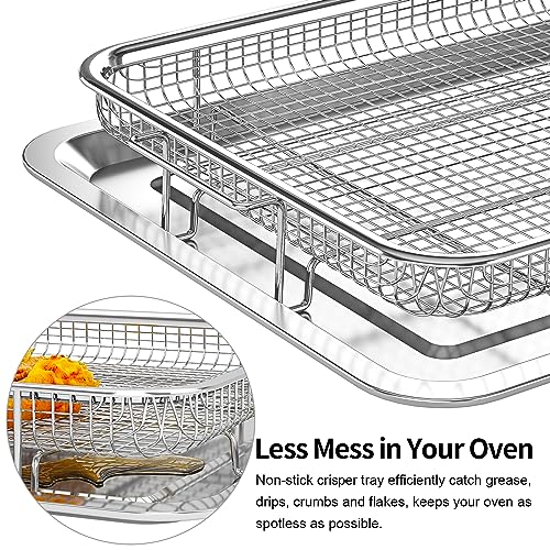 Black Extra Large Stainless Steel Air Fryer Basket and Tray Set R4579