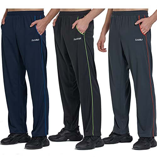 Mens Athletic Sweatpants with Zipper Pockets W28586