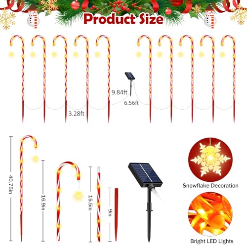 24 Pack Solar Candy Cane Lights with Remote G872