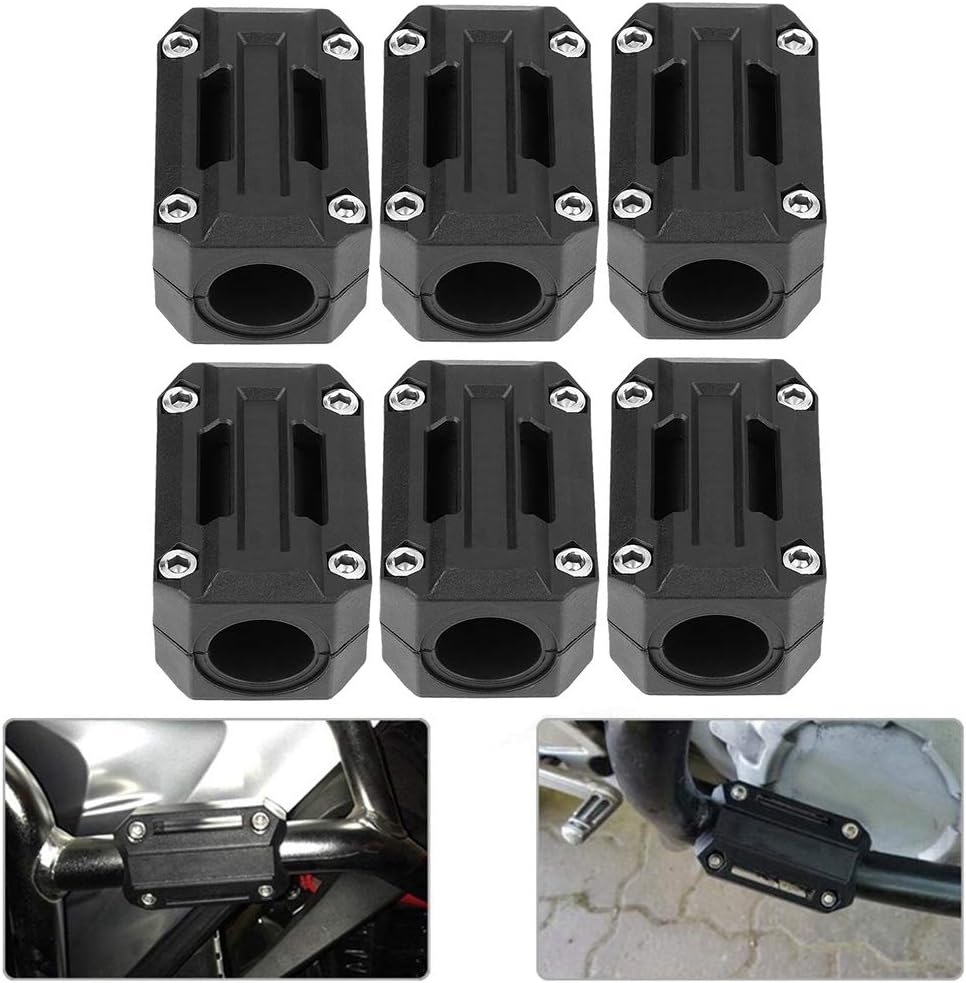 Black 3 Pair Universal Motorcycle Bumper Blocks Engine Guard Y5648