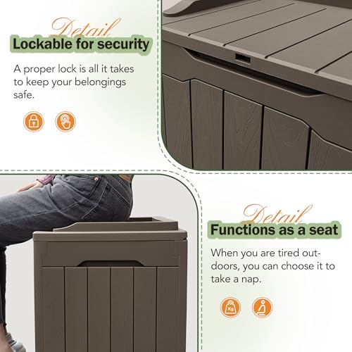 31 Gallon Black Outdoor Storage Box Q76524