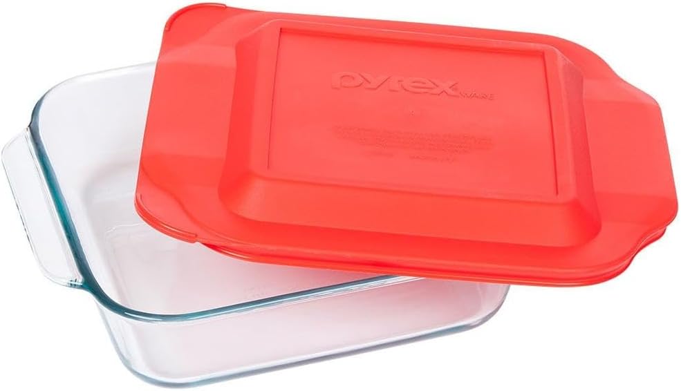 8 Inch Red Square Baking Dish J25746