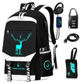 Blue Laptop Backpack with USB Charging Port, Anti-Theft Lock, Pencil Bag Z959621