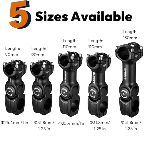 Black Aluminum Alloy Adjustable Bike Stem R261854
