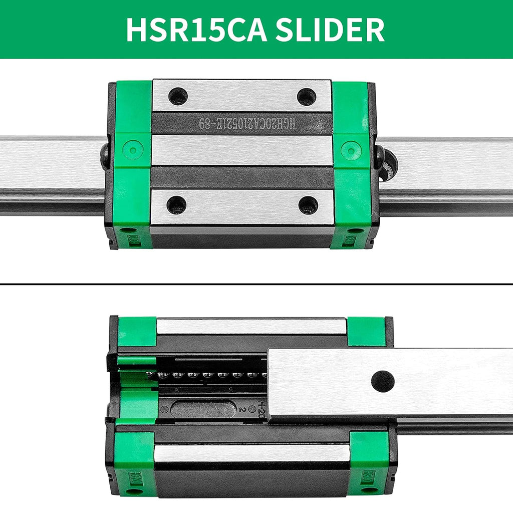 2X Linear Guideway Rail 4X Square Type Carriage Bearing Block Linear Rail Support for 15mm Slotted Bearings Z6524