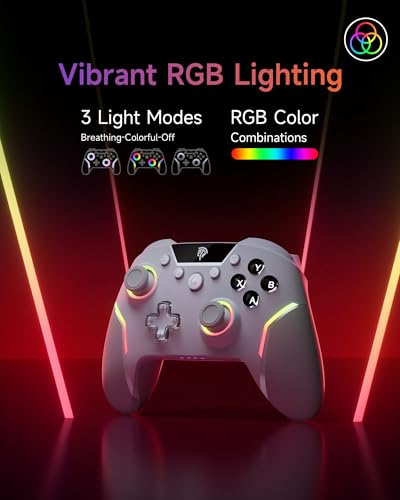 Wireless Gaming Controller with RGB Backlit, Hall Effect Stick, 6-Axis Gyro, Mech Buttons G287639