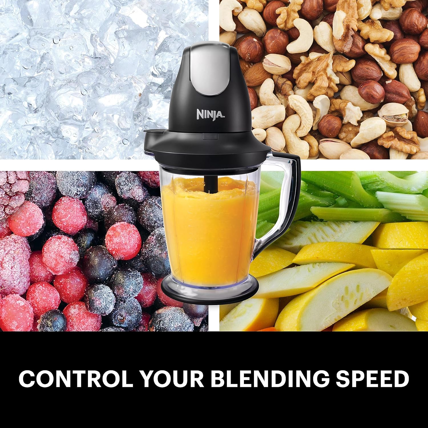 Black Blender Food Processor with 48oz Pitcher Q643743