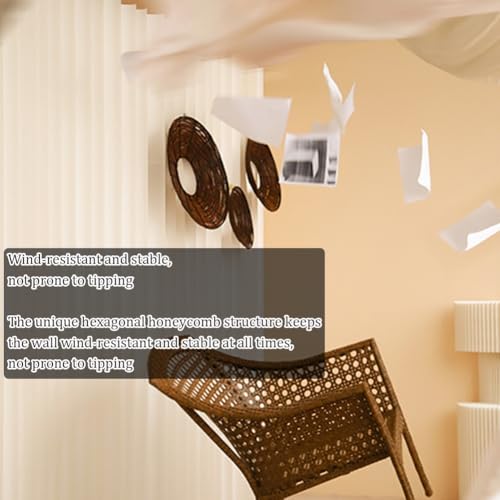 Beige Folding Room Divider Panel Screen Wall X7950