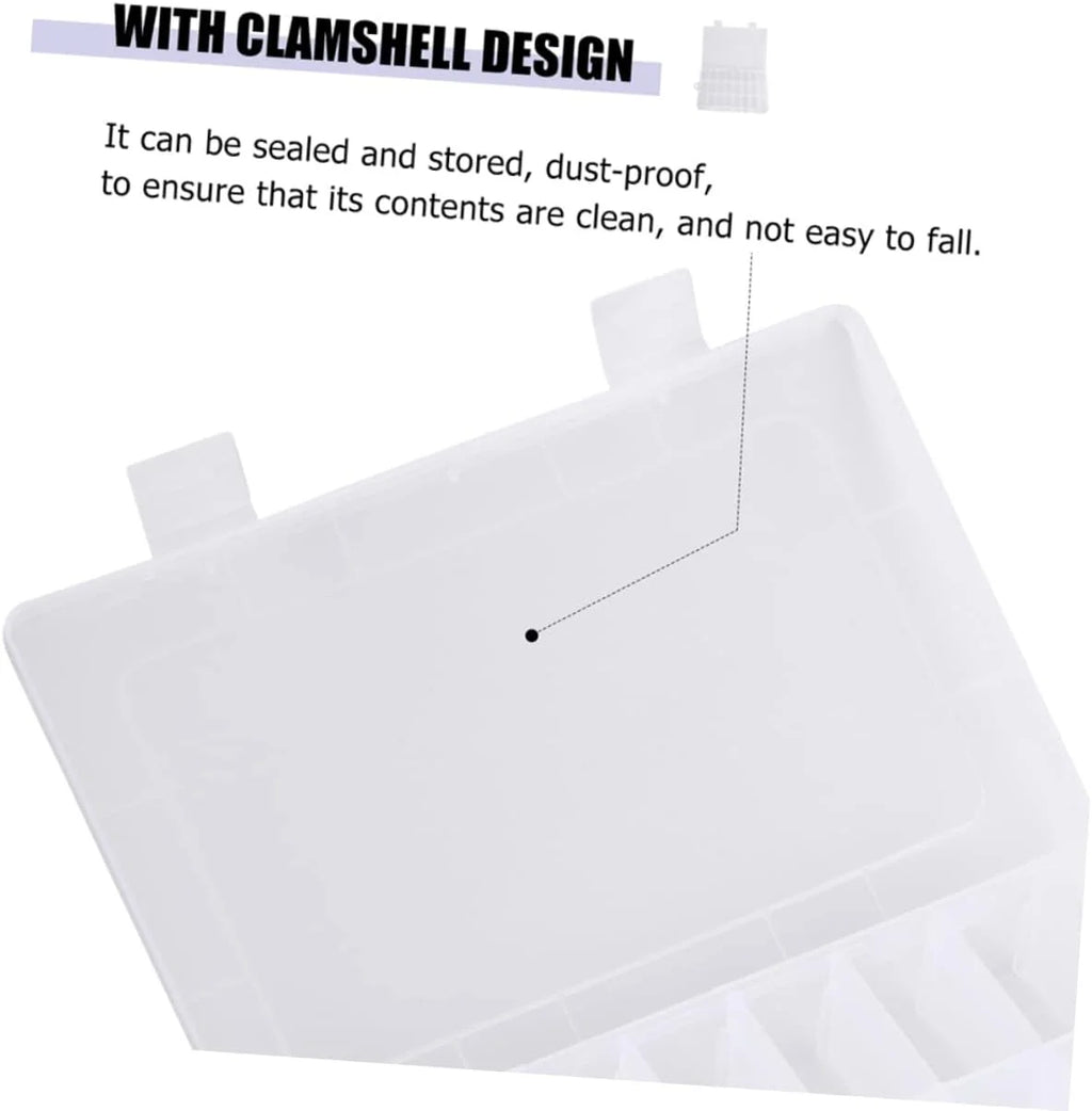 12 Pcs Clear Plastic Storage Box with Compartments P897