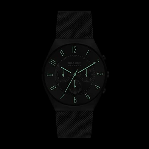 Men's Three-Hand Date Watch With Steel Mesh or Leather Band V4805