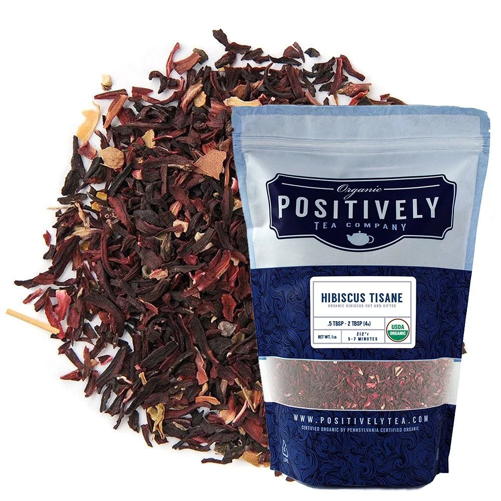 Organic Hibiscus Herbal Tea, Loose Leaf, 1 Pound Bag T888